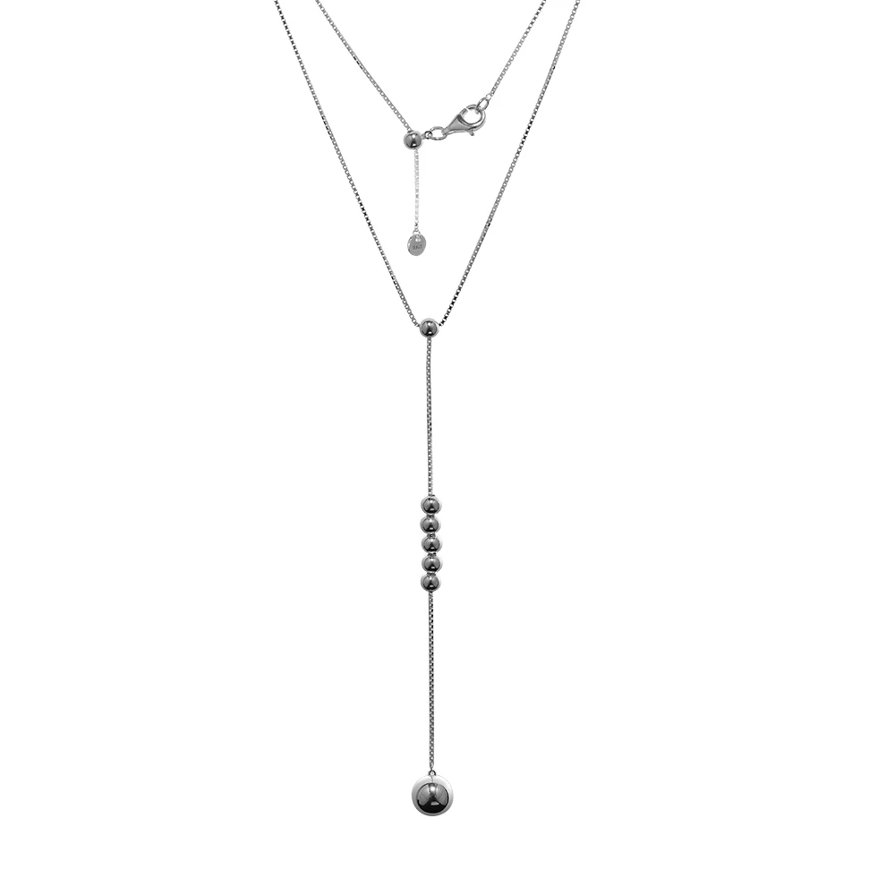 String of Beads Necklace 100 925 Sterling Silver Jewelry Free Shipping