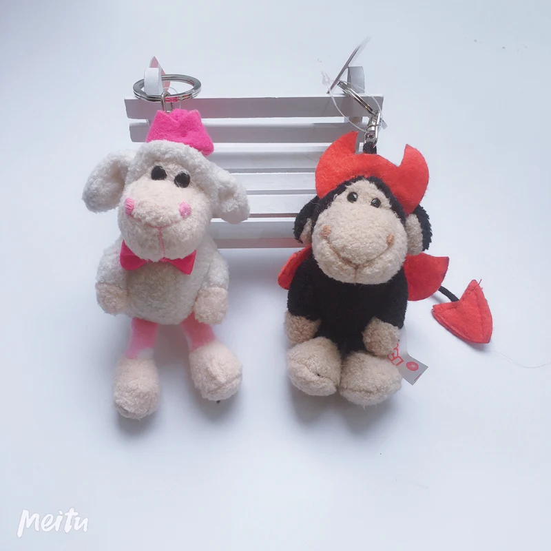 

2PCS/LOT Kawaii Mini Sheep Mouse Orangutan Hippo Couple Plush Toy Stuffed Animal Soft Doll Key Chain Bag Pendant Wedding Gifts