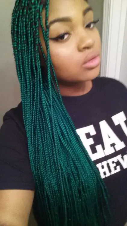 Green Teal Green Box Braids 5pcs 500g/lot Synthetic Hair Braidext Bulk Exte...