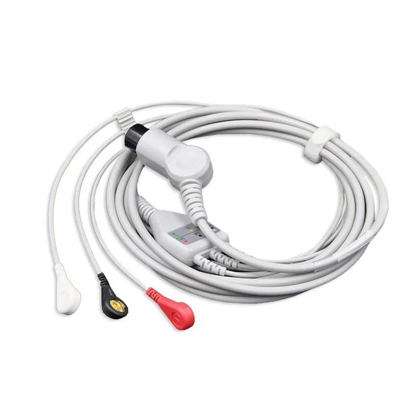 Цельный ECG 3 Leadwire, ECG нормальный 6 Pin локоть оснастки типа ECG кабели для монитора Mindray PM7000/8000 AHA TPU 3,6 M