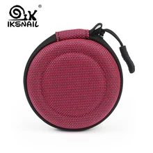 IKSNAIL портативный чехол для наушников, чехол на молнии, круглая Жесткая Сумка для хранения, гарнитура, коробка для наушников, SD карты, кабель для зарядки