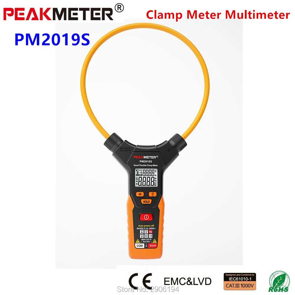 

PEAKMETER PM2019S Smart AC Digital Flexible Clamp Meter Multimeter Handheld Voltage Current Resistance Frequency