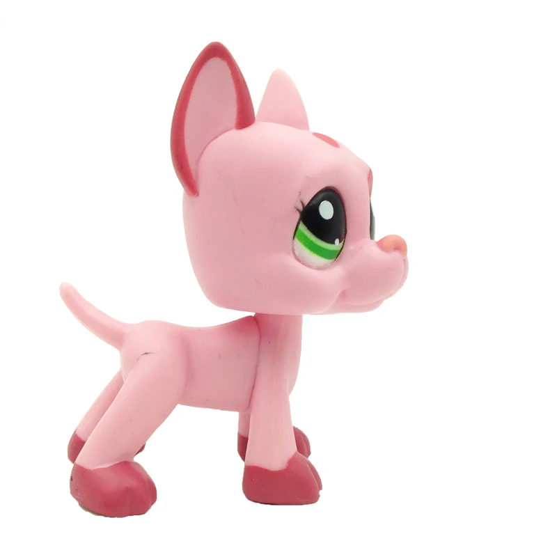 Littlest Pet Shop Pink Great Dane Dog Green Eyes Puppy LPS 2598 Kids Toys Gift 