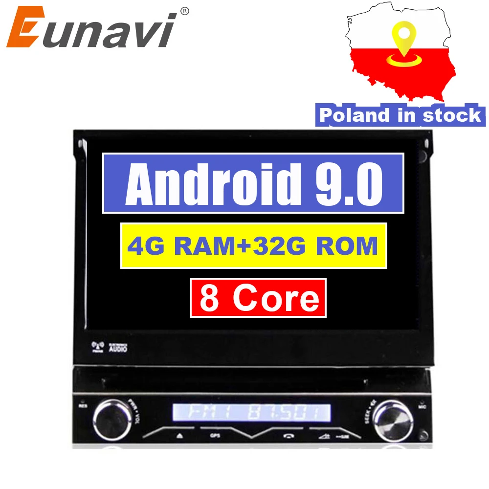 Eunavi 4G RAM 1 Din Android 9 0 Octa 8 Core font b Car b font