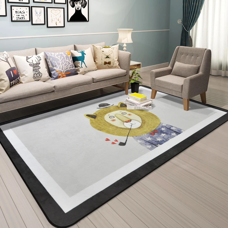 

New Lovely Cartoon Animal Soft Rugs Floor Big Mats Anti-slip Kid Room Decoration Children Crawling Play Mat Carpets Area Rugs