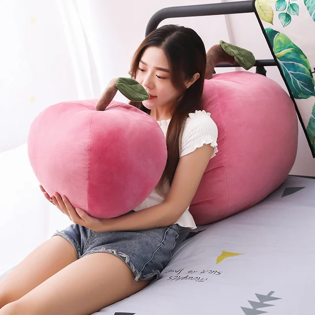 25cm/40cm Pink Simulation Apple Plush Toy Soft Sweet Cartoon Apple Stuffed Doll Bed Decoration Pillow Cushion Kid Christmas Gift 2