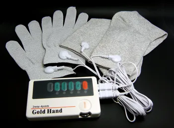 

XFT-502 Low Frequency Therapeutic TENS Massage Electrical Stimulator Therapy Massager With Conductive Gloves + socks & 4 Pads