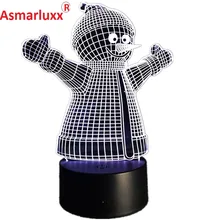 Снеговик Форма 3D светодиодные лампы с Новым годом Рождество decortation 3D иллюзия светодиодные настольные лампы голограммы подарок