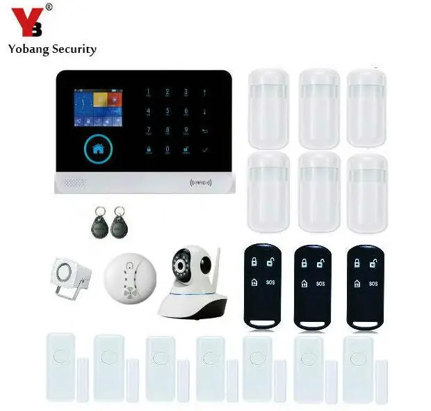 

YoBang Security WIFI GPRS Home Security Alert System With Touch Screen WIFI IP Camera Supports Android IOS 3G WCDMA/CDMA Signal