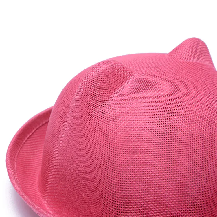 Wuaumx/модные однотонные весенне-летние сетчатые фетровые шляпы для женщин и девушек, женские льняные шапки с кошачьими ушками, бейсболки с животными