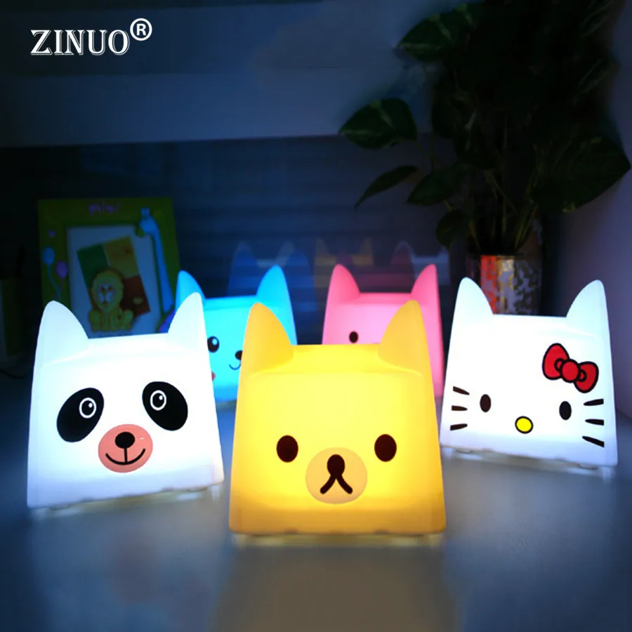 

Lamp Dog/Bear/Pig/Hello Nightlight ChildrenE Night DC5V For Cat Gift/Toy Pat Nolvelty Kitty Cartoon Rechargeable LED Light #