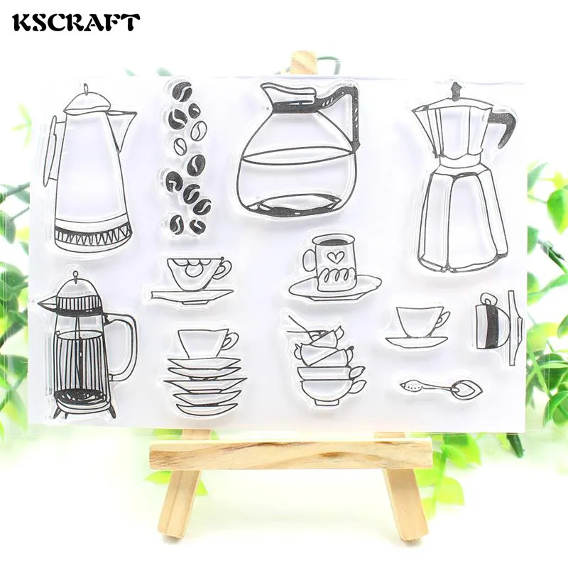 

KSCRAFT Teapot Transparent Clear Silicone Stamp/Seal for DIY scrapbooking/photo album Decorative clear stamp sheets