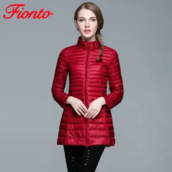 

Plus Size 4XL 8 Colors Women Casual Ultralight Down Jacket with 90% Down 10% Feather Casual Women Winter Long Coat Jacket A590