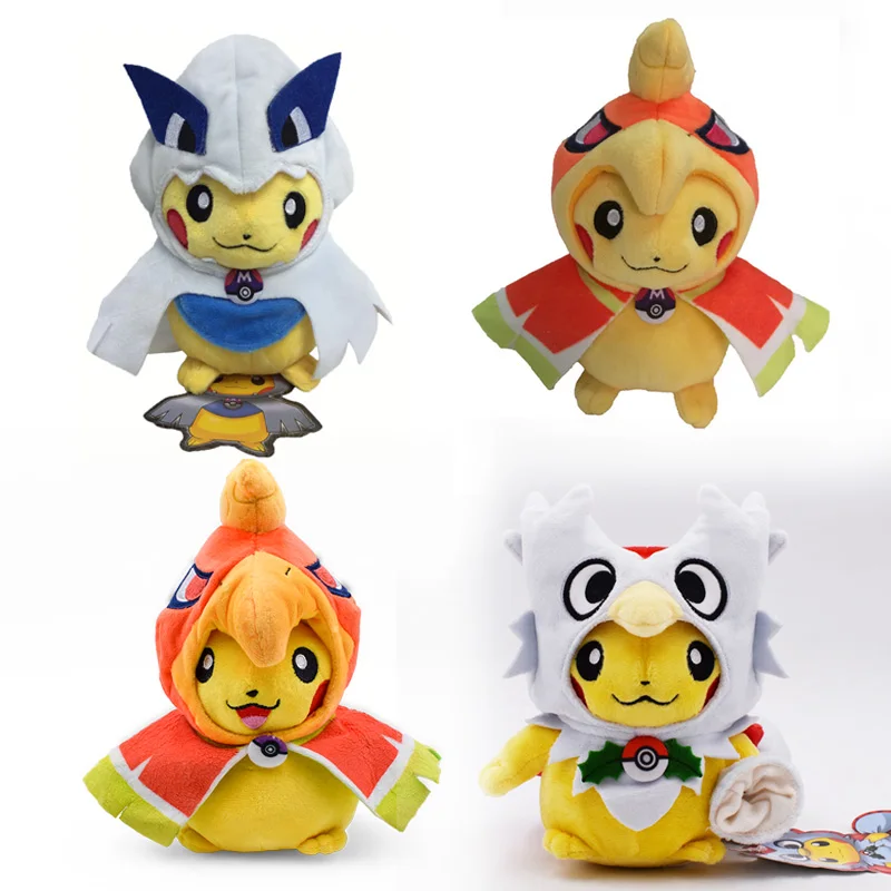 4 стиля аниме Peluche Pikachu Косплей Delibird Lugia Ho-Oh Мягкие плюшевые Мультяшные Куклы Горячая Рождественский подарок игрушка для детей