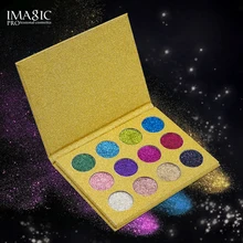 IMAGIC 12 цветов радужные тени для век блеск палитра прессованный одиночный теней для век Алмазный Макияж Косметический магнит тени для век Палитра