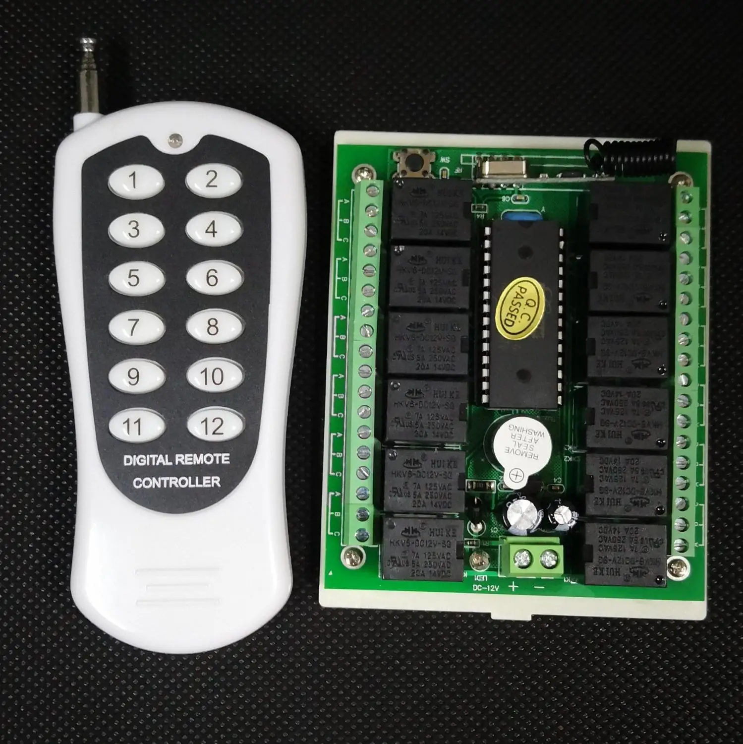 Interruptor de Controle Remoto sem Fio Frete Grátis rf Transmissor Receptor Aprender Código 8 Tipos Maneira Trabalho 315 – 433 Max 5a 250vac 12 v 12ch