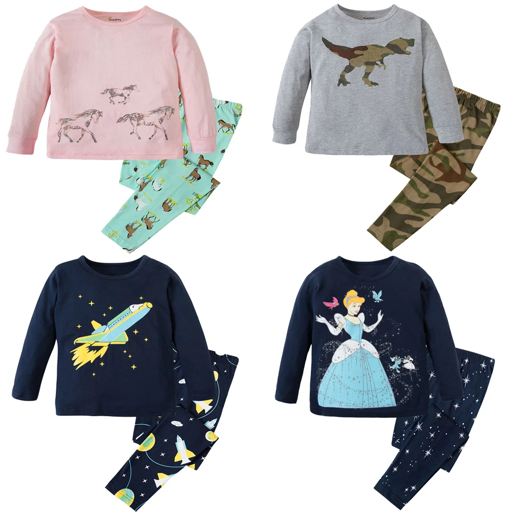 Новые брендовые пижамы для мальчиков, детские пижамы с рисунком мотоцикла, одежда для сна с рисунком динозавра, детские пижамы, пижамы с изображением животных, детские пижамы
