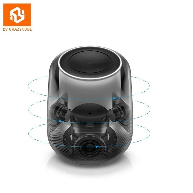 Беспроводная портативная Bluetooth Колонка CrazyCube со светодиодной подсветкой 360