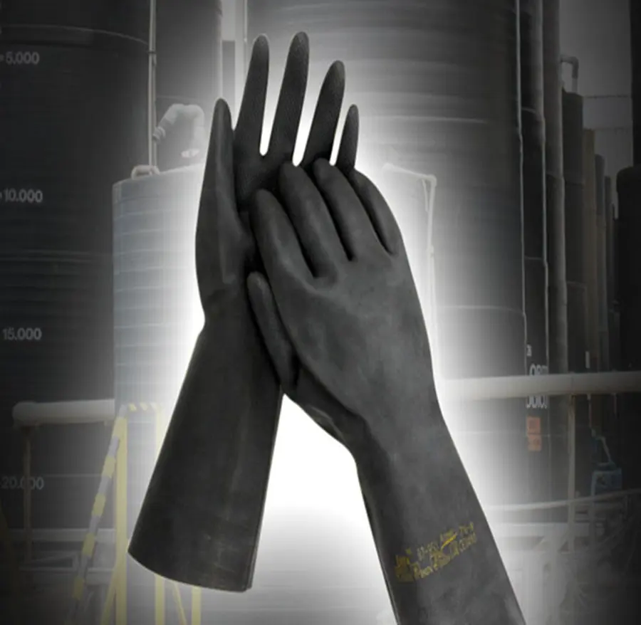 Protective Industrial Rubber Gloves Elastic Anti Acid Alkali Work Chemical | Безопасность и защита