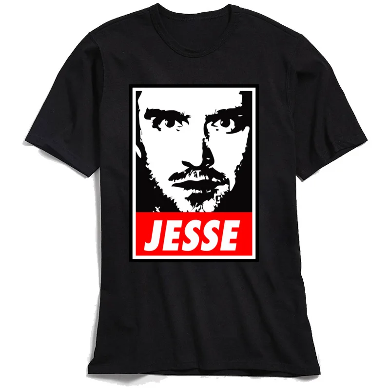 Jesse T-shirts Short Sleeve Printed On Fashionable Mens Summer Fall Tops Shirts Printed On Tops & Tees Crew Neck 100% Cotton Jesse black