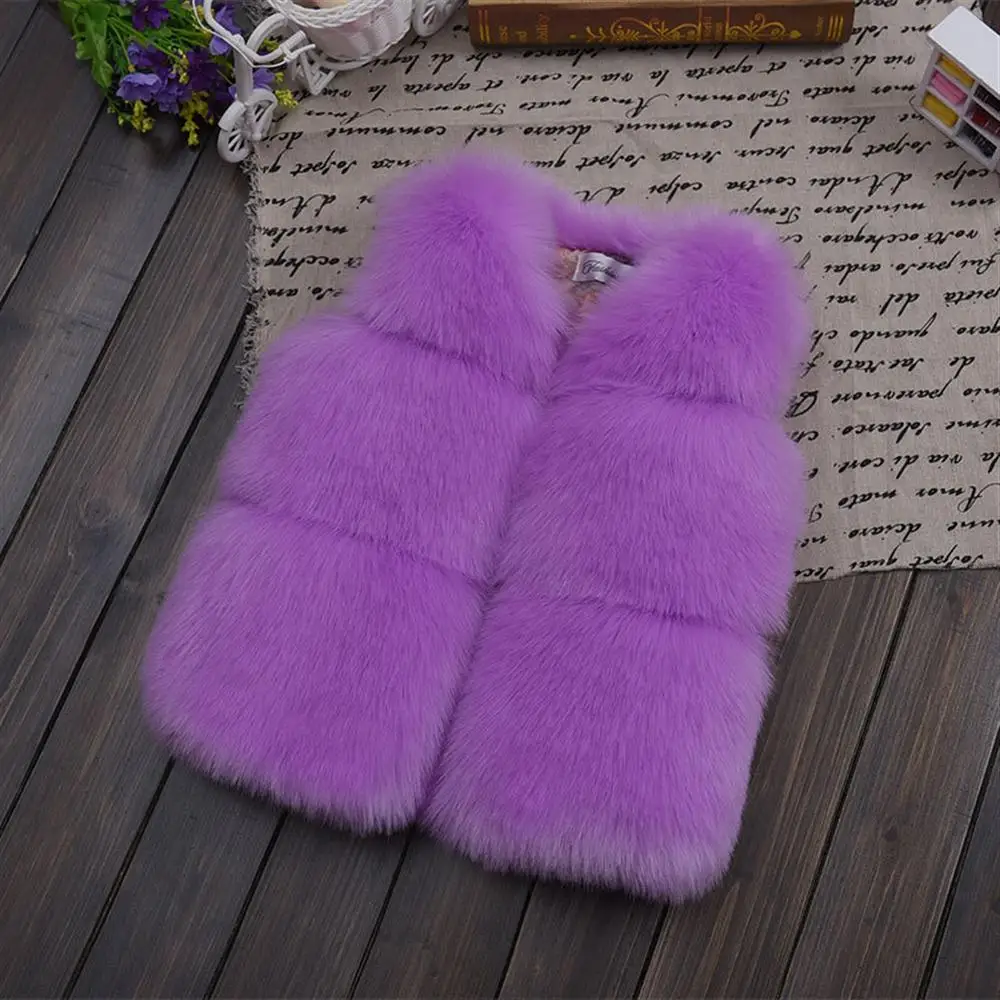 

Kids Girls Faux Fur Vest Coats Winter Warm Waistcoat Children Sleeveless Jacket Outerwear Clothing 3 4 5 6 7 8 9 10 11 12 Years