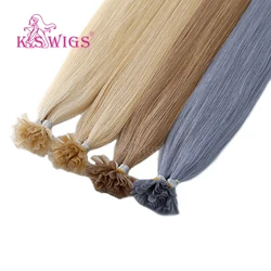 K.S WIGS Remy Capsule Nail U Tip Human Hair Extensions Keratin Pre bonded Double Drawn Straight Fusion Hair 16'' 20'' 24'' 28'' K.S WIGS Remy Capsule Nail U Tip Human Hair Extensions Keratin Pre bonded Double Drawn Straight Fusion Hair 16'' 20'' 24'' 28''