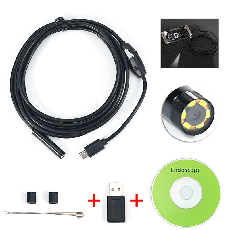 

2M 7mm Android Endoscope Waterproof Snake Borescope USB Inspection Camera