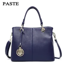Women Cowskin Genuine Leather Bags Designer Brand Handbags 0739