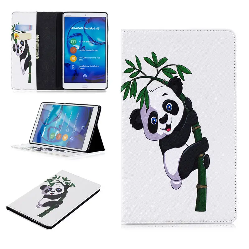 Чехол для huawei MediaPad M5 8,4 SHT-AL09 SHT-W09 8," Smart Cover Funda Tablet Модный чехол с пандой и совой+ пленка+ стилус