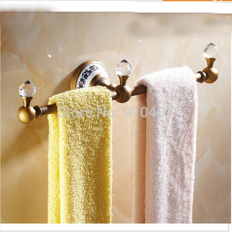 Free Shipping Wholesale And Retail Promotion Antique Brass Towel Rack Holder Bathroom Towel Bar