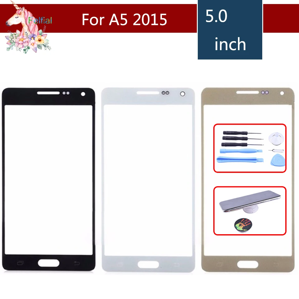 Переднее внешнее стекло для Samsung Galaxy A5 2015 A5000 замена панели сенсорного экрана A500F
