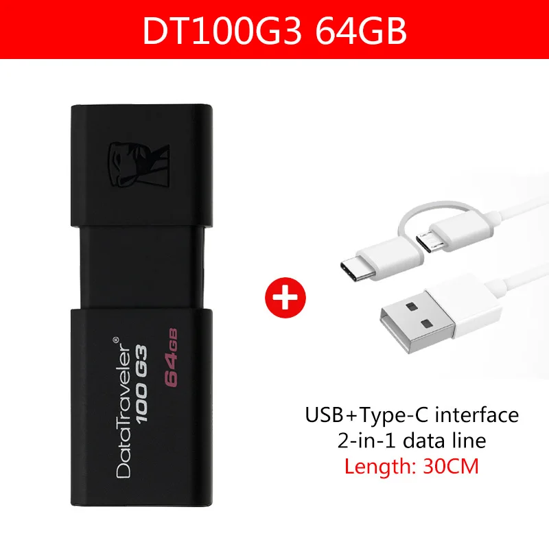 Kingston USB флеш-накопители 64 Гб USB 3,0 DT100G3 флэш-накопитель высокоскоростной Флэш накопитель 64 ГБ cle USB флеш-накопитель - Цвет: 64GB-ZM-02