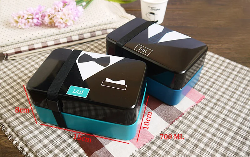 Креативный джентльмен леди шаблон ланч бокс для детей портативный пикника пластиковые суши-еда контейнер для еды Bento Boxs