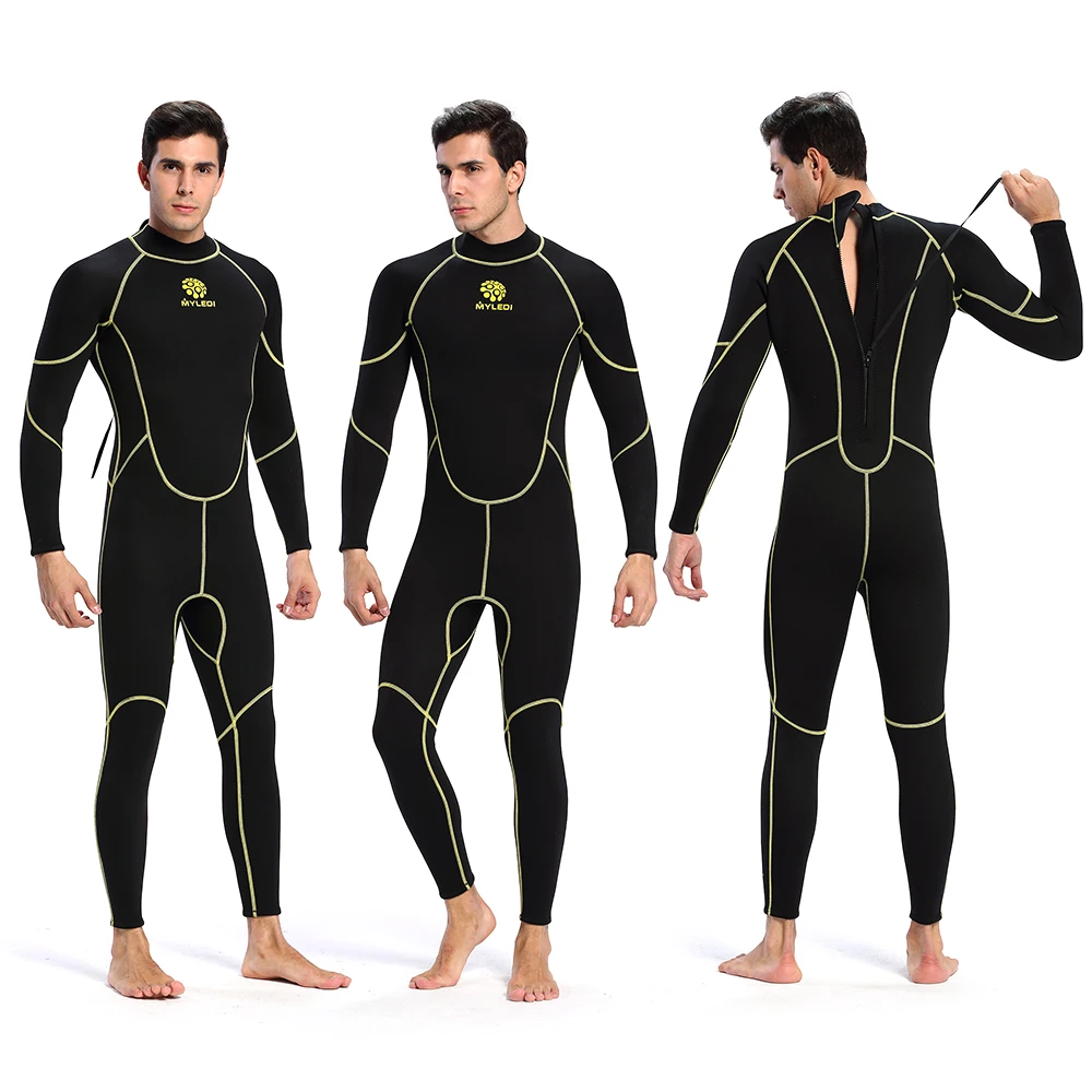 Мужской 3 мм с молнией сзади гидрокостюм для подводного плавания цельный водолазный костюм Плавание Серфинг УФ Защита Подводное Плавание Подводная охота гидрокостюм