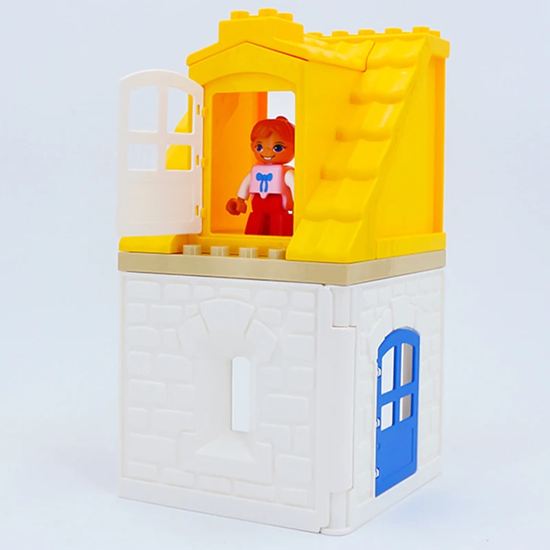 DIY крупные частицы строительные блоки Аксессуары Совместимые дома Duploingly домик-замок крыша принцесса игрушка для детей подарок