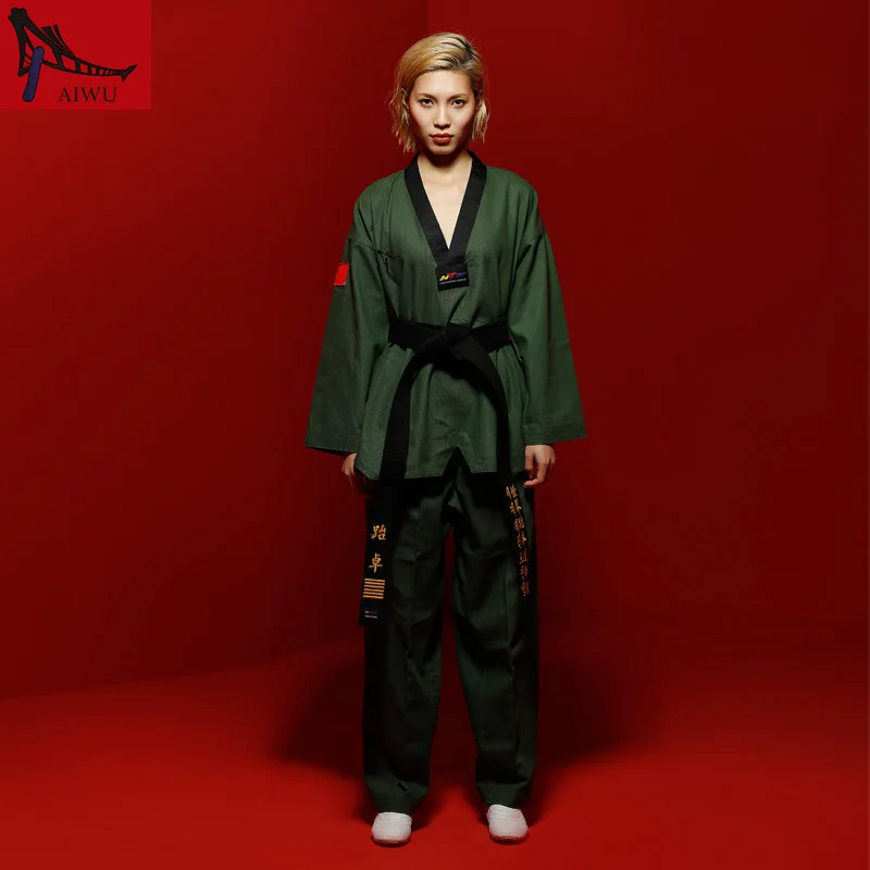 Боевые искусства TKD Tae Kwon Do Корея с V образным вырезом взрослая форма для тхэквондо