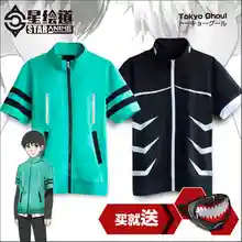 Горячая аниме токио вурдалак кен Kaneki хлопок короткие рукава летний стиль потому куртка косплей костюм