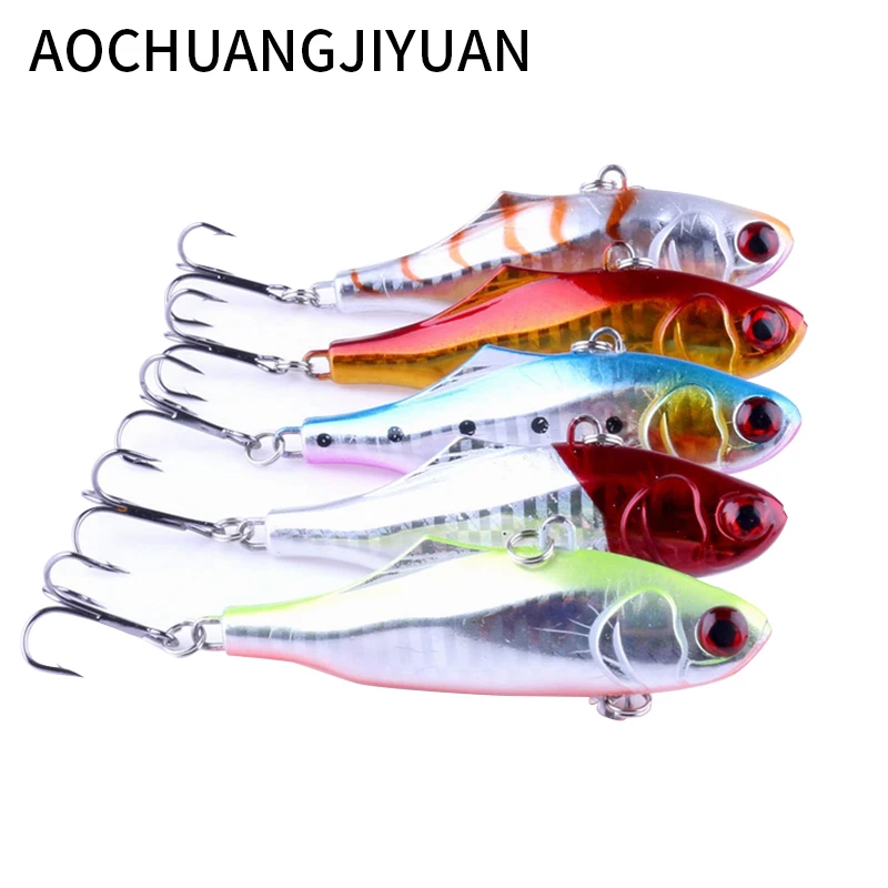 

1PCS 7.5cm 24g winter VIB fishing lure hard bait with lead inside ice sea fishing tackle diving swivel jig wobbler lure