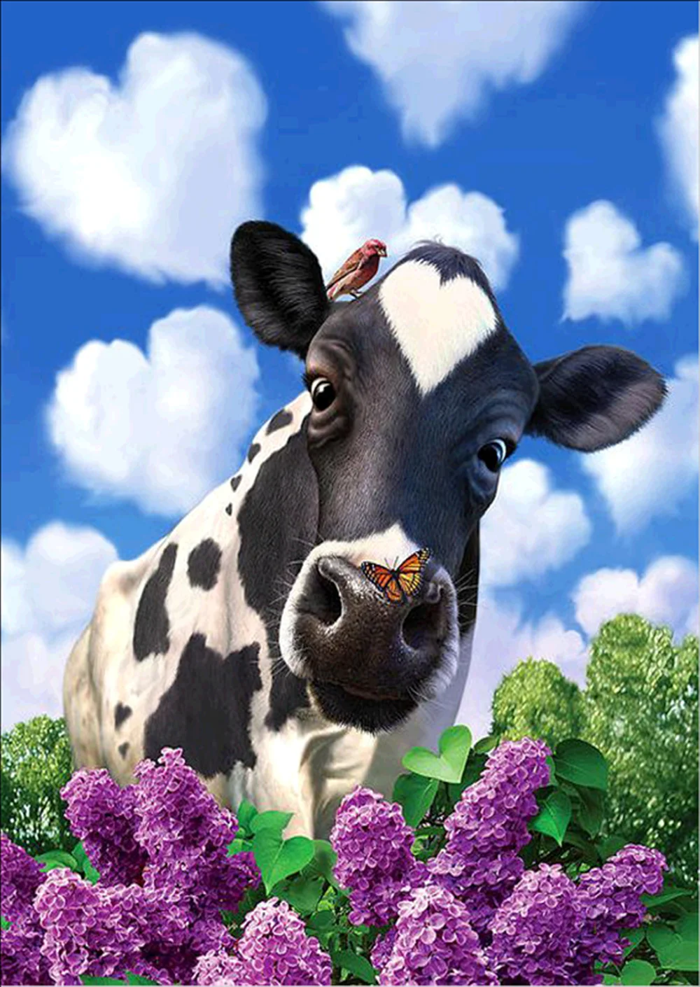 

DIY 5D Diamond Painting Leisurely Cow View Cross Stitch Diamond Embroidery Patterns Rhinestones Diamond Mosaic