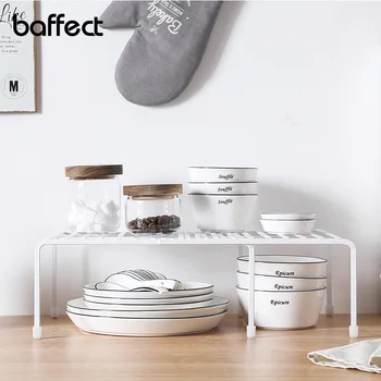 

Baffect Iron Retractable Storage Shelf Storage Rack Holder Countertop Organizer Kitchen Storage for Spice Jars Tableware