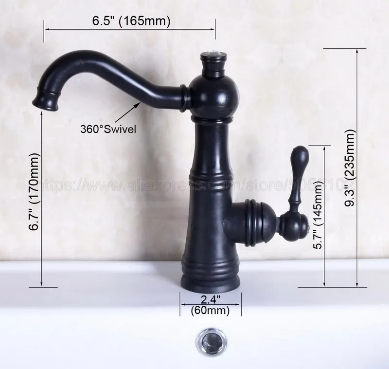 Bathroom Faucet Oil Rubbed Bronze Basin Faucet Deck Mounted Single Handle Single Hole Hot And Cold Water Tap znf130