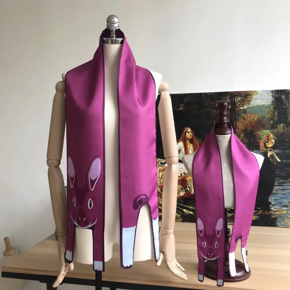 

Luxury scarf neckerchief women animal series neck scarves handbag wraps fashion multi-use women's hair scarf wristband