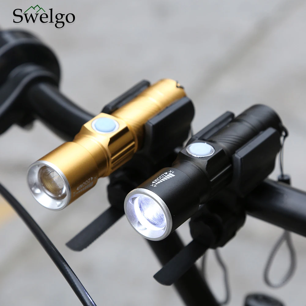 Ultrabright Stretch Lamp 200m Bicycle Front LED Flashlight Bike USB Rechargeable