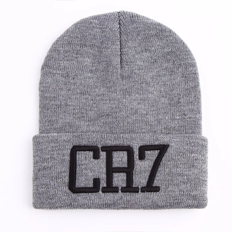 Новая мужская и женская CR7 вышитая вязаная шапка зима шапки Skullies& Beanies Cristiano Ronaldo зимние теплые подростковые шляпы унисекс