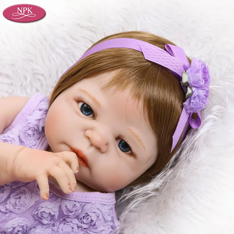 NPK Reborn Baby Doll Toys Full Body SIlicone Lifelike Purple Girls Reborn Babeis Dolls Bathe Toys Bebe Gift Girl Kids Bonecas (2)