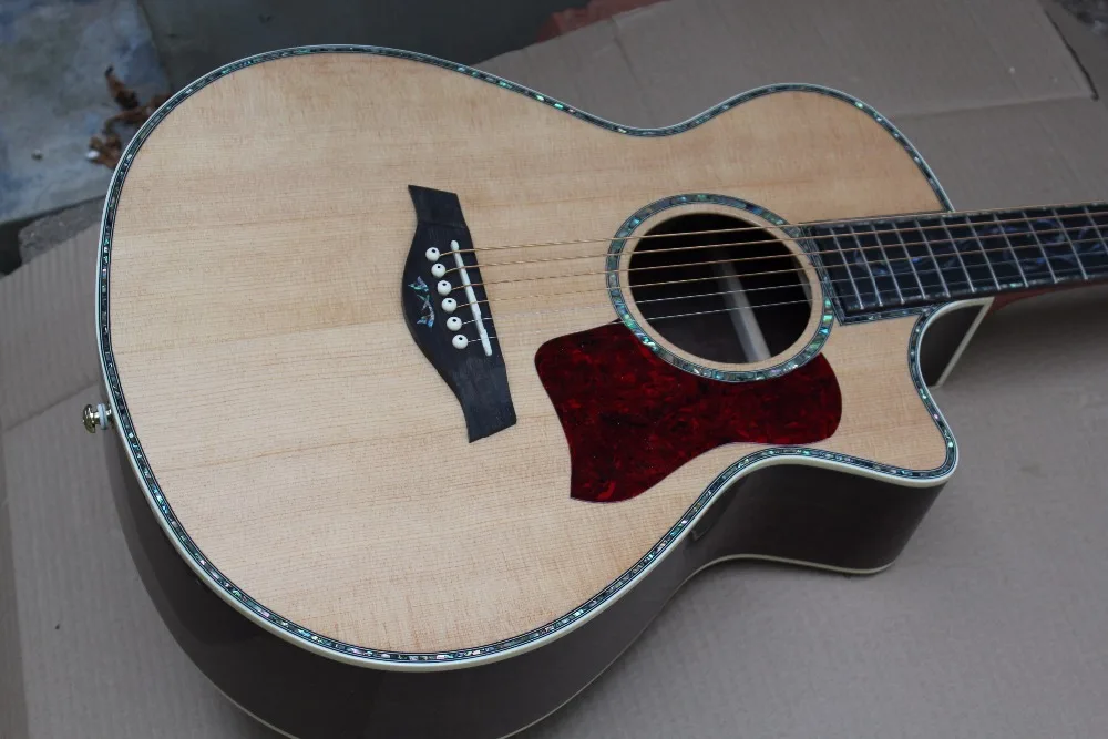 

2018 New + Factory + Chaylor 914ce acoustic guitar Tayl 916ce acoustic electric guitar KSG tree of life all real abalone guitar