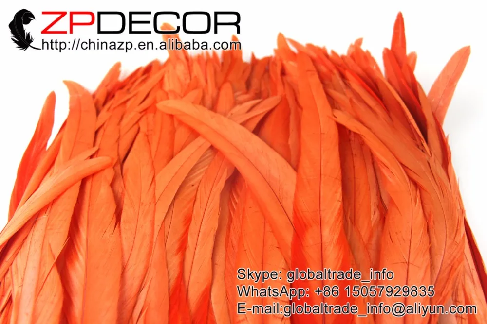 orange rooster feather trim (3)