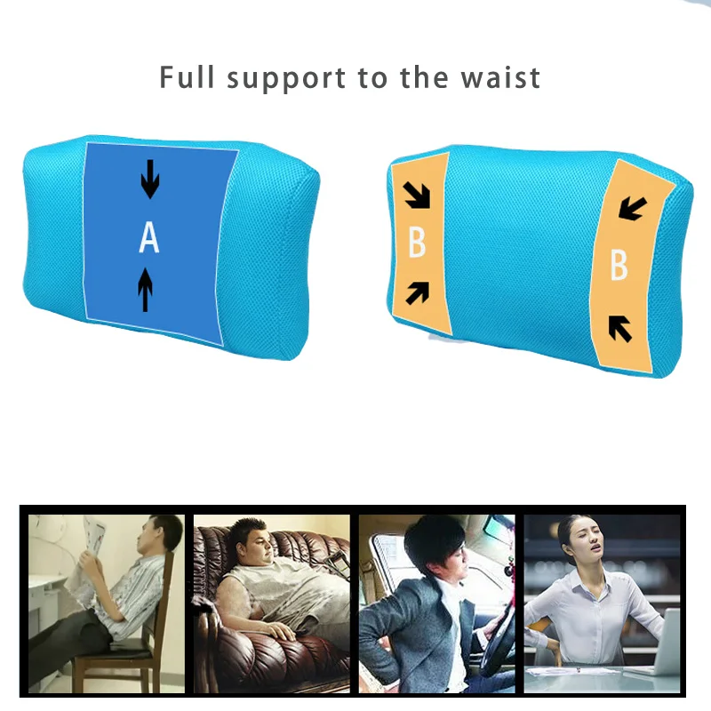 Tcare портативная надувная поясничная поддерживающая Подушка/массажные подушки ортопедический дизайн для облегчения боли в спине-поясничная поддерживающая подушка
