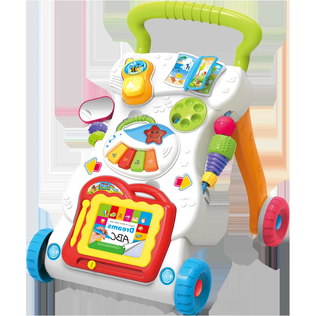 Kids Toddlers First Step Car Multi-Function Adjustable Baby Walker Early Developmental Toy Gift