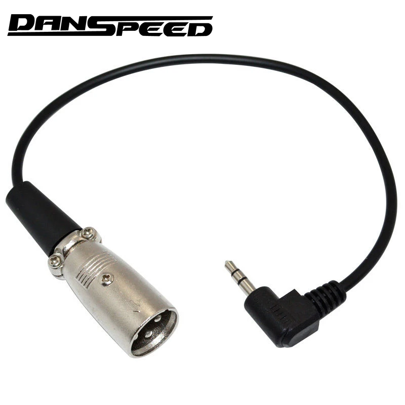 

DANSPEED 30cm 1Ft XLR Male Plug to Right Angle 3.5mm 1/8" TRS Stereo Microphone Cable Cord